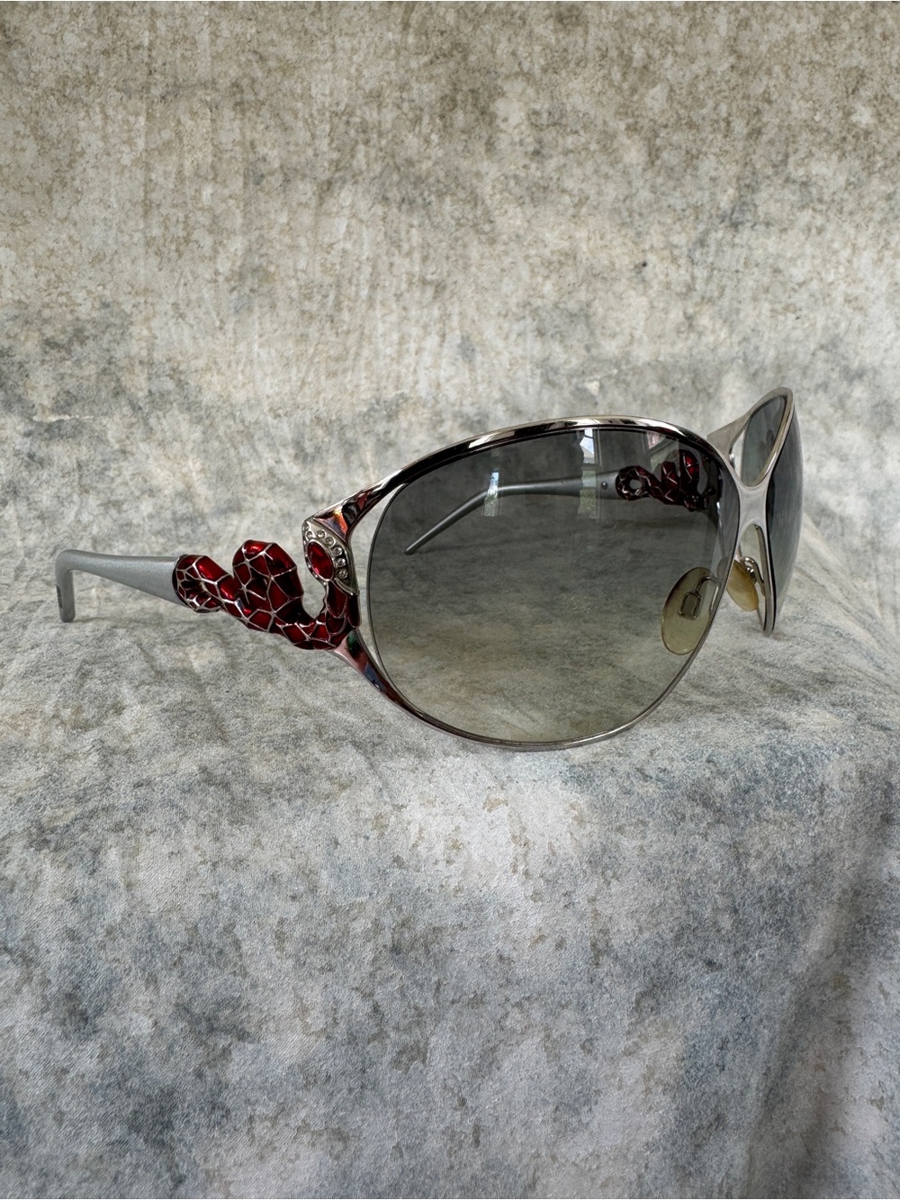 Roberto Cavalli Ruby Snake Oversized Sunglasses